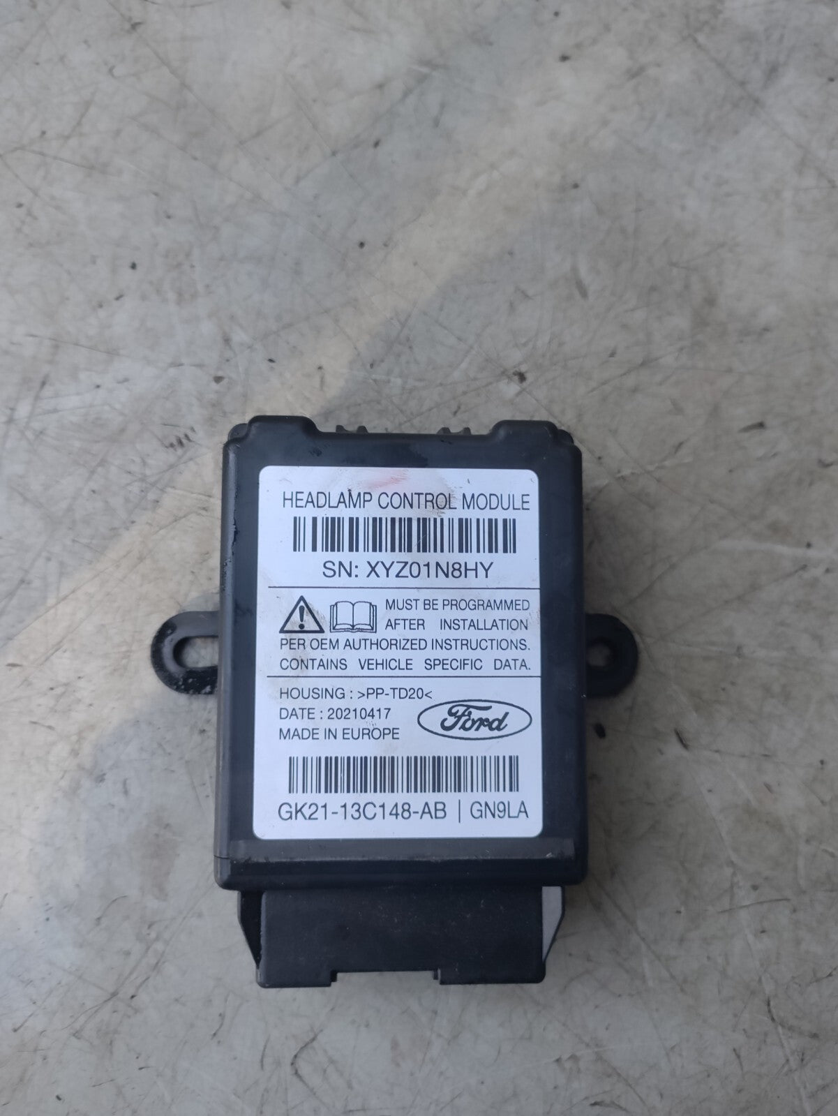 2021 FORD TRANSIT MK8 HEADLIGHT CONTROL ECU GK2113C148AB