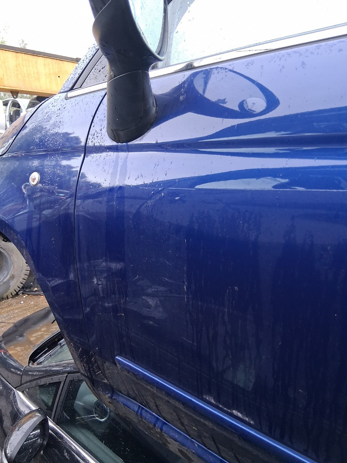 2010 FIAT 500 LOUNGE MK1 NS PASSENGER SIDE LEFT BARE DOOR BLU MAGNETICO 599/A
