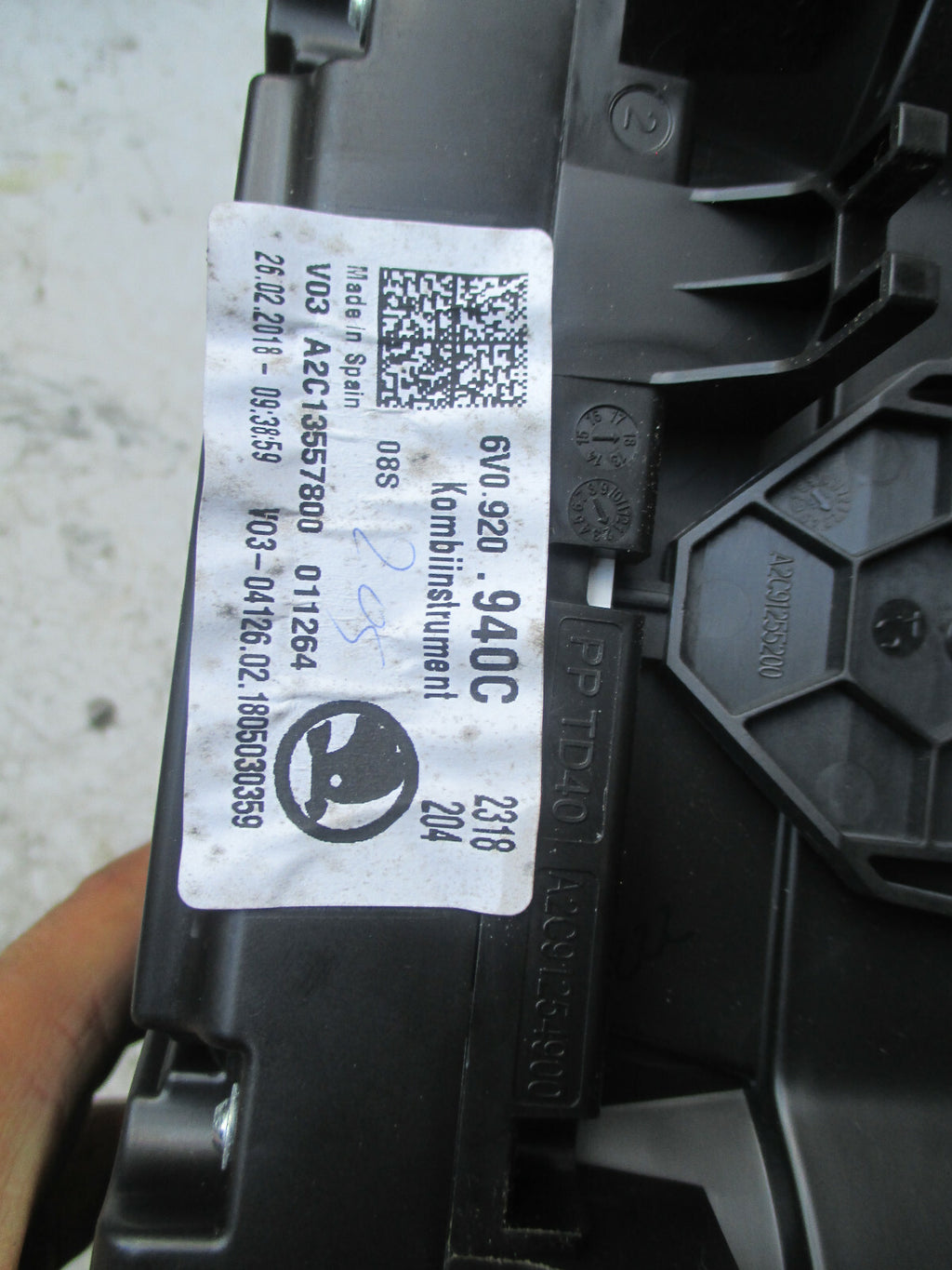 SKODA FABIA 2017 MK3 1.0 PETROL SPEEDOMETER INSTRUMENT 6V0920940C