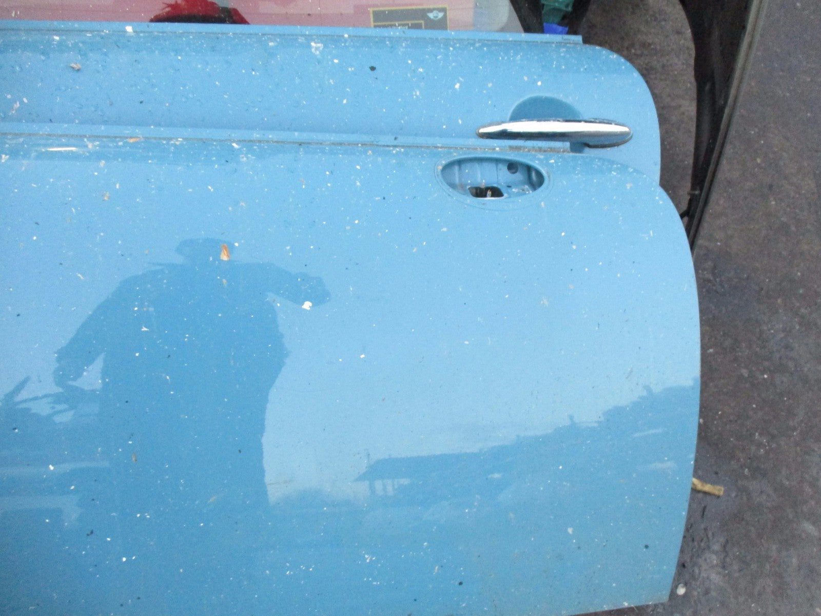 BMW MINI R56 2007 OS DRIVER BARE DOOR SHELL PANEL EXTERIOR HANDLE A74/5 BLUE