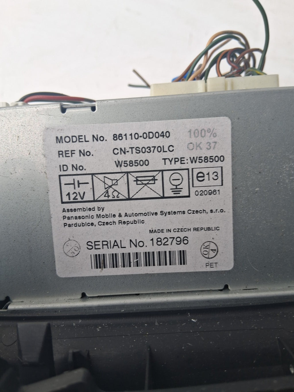 2004 TOYOTA YARIS HEAD UNIT DISPLAY SCREEN + HEATER CONTROL PANEL 861100D040