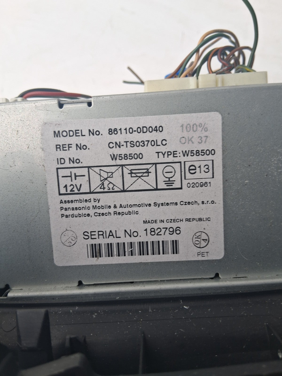 2004 TOYOTA YARIS HEAD UNIT DISPLAY SCREEN + HEATER CONTROL PANEL 861100D040