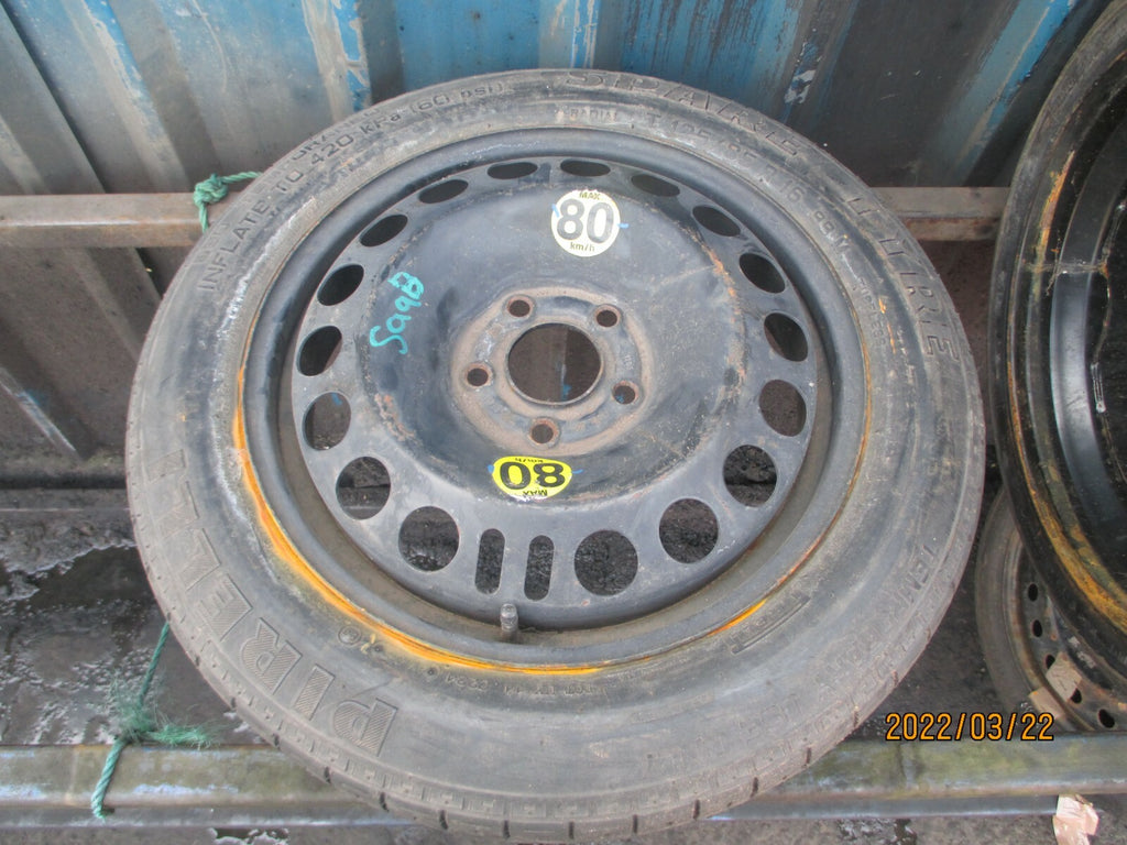 SAAB 93 5 STUD SPACE SAVER SPARE WHEEL TYRE PIRELLI 125/85 R16 125 85 16 INCH  R