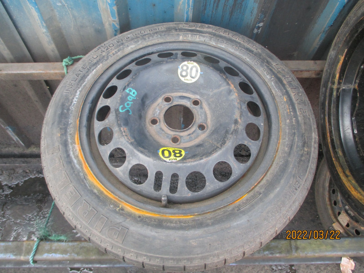 SAAB 93 5 STUD SPACE SAVER SPARE WHEEL TYRE PIRELLI 125/85 R16 125 85 16 INCH  R