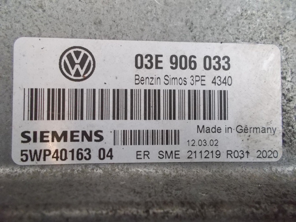 2002 VW POLO E 1.2 PETROL ENGINE CONTROL UNIT  ENGINE ECU 03E906033 5WP4016304