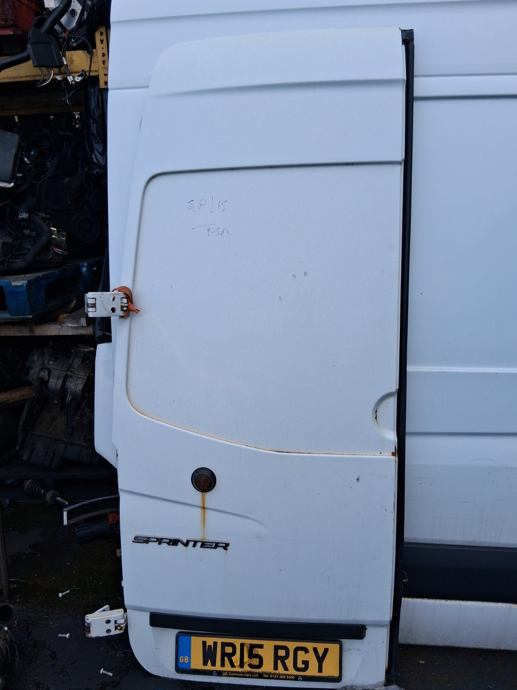 2016 MERCEDES SPRINTER W906 NSR PASSENGER SIDE REAR LEFT COMPLETE DOOR WHITE