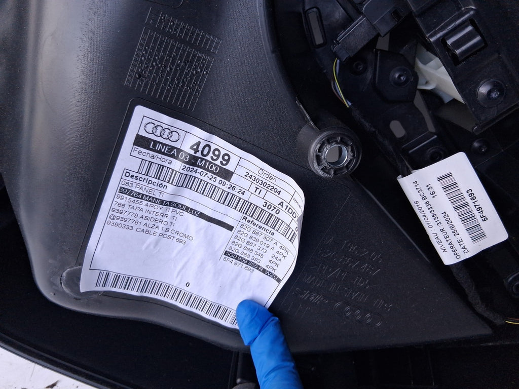 2024 AUDI A1 S LINE MK2 GB NSR PASSENGER SIDE REAR LEFT DOOR CARD 82G839019A