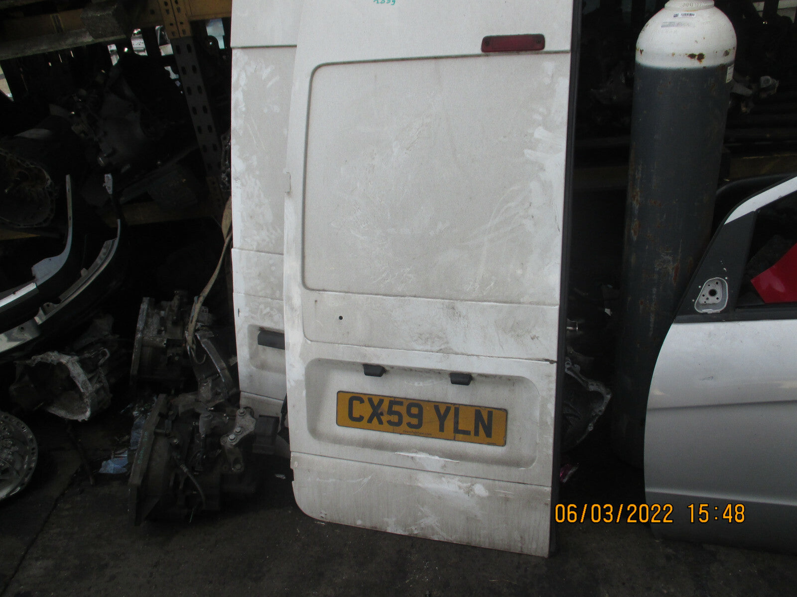 FORD TRANSIT 2009 MK7 NSR REAR PASSENGER SIDE COMPLETE DOOR WHITE