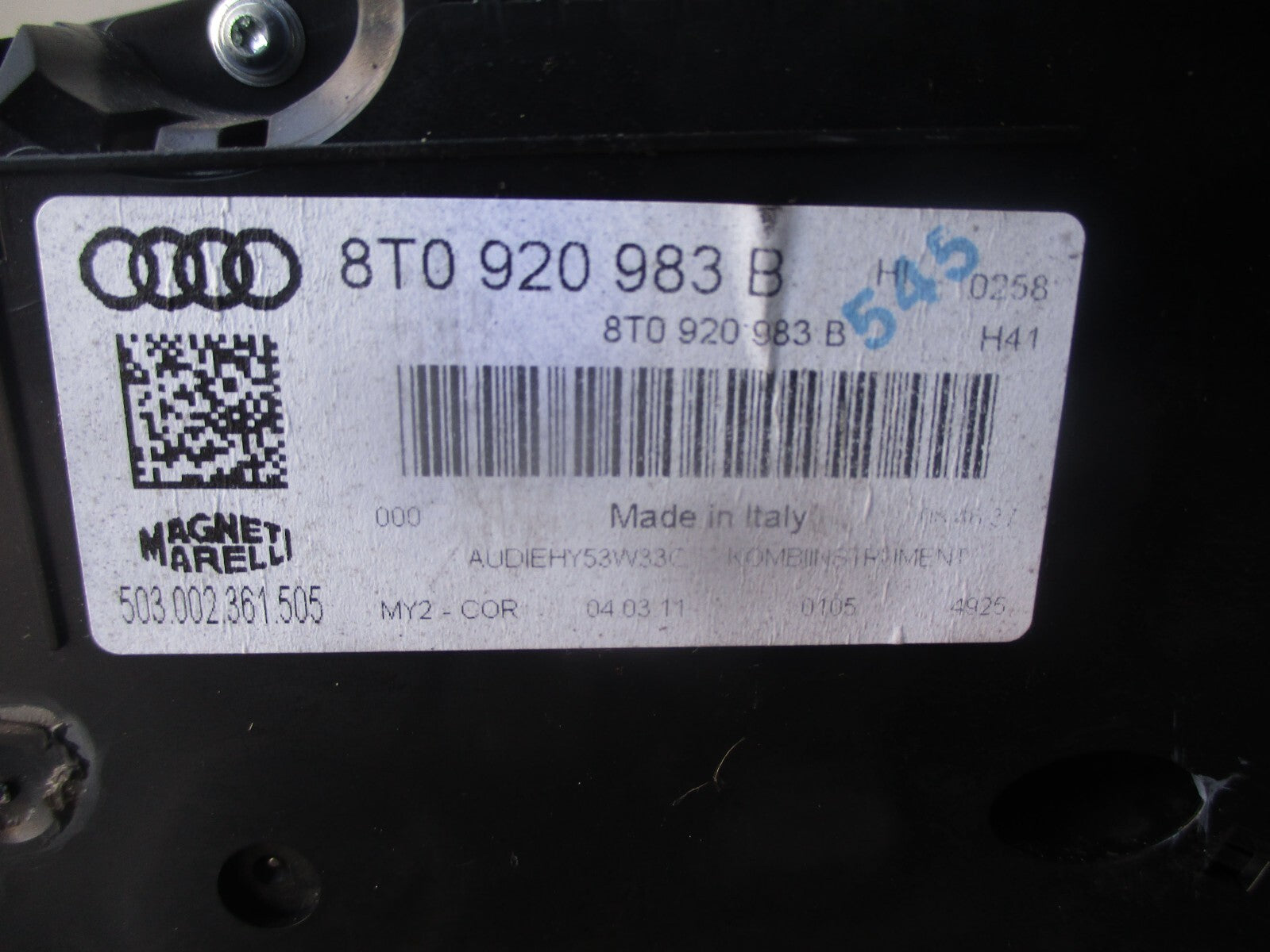 2011 AUDI A5 8T 2.0 DIESEL SPEEDO SPEEDOMETER INSTRUMENT CLUSTER 8T0920983B
