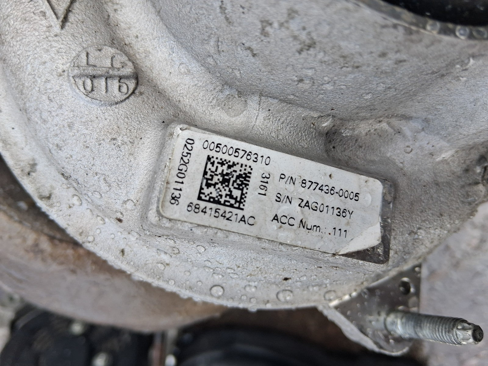 2022 ALFA ROMEO STELVIO 949 4Q 2.0 PETROL TURBO TURBO CHARGER 8774360005