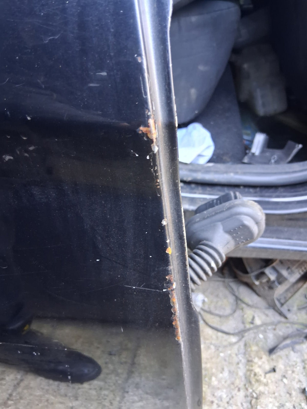 2014 FORD FIESTA MK7 OSR DRIVER SIDE REAR RIGHT COMPLETE DOOR PANTHER BLACK DC