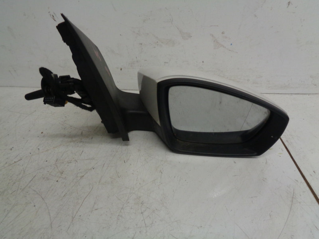 VW VOLKSWAGEN POLO 6R OS DRIVER SIDE MANUAL WING DOOR MIRROR WHITE 6R2857502BE
