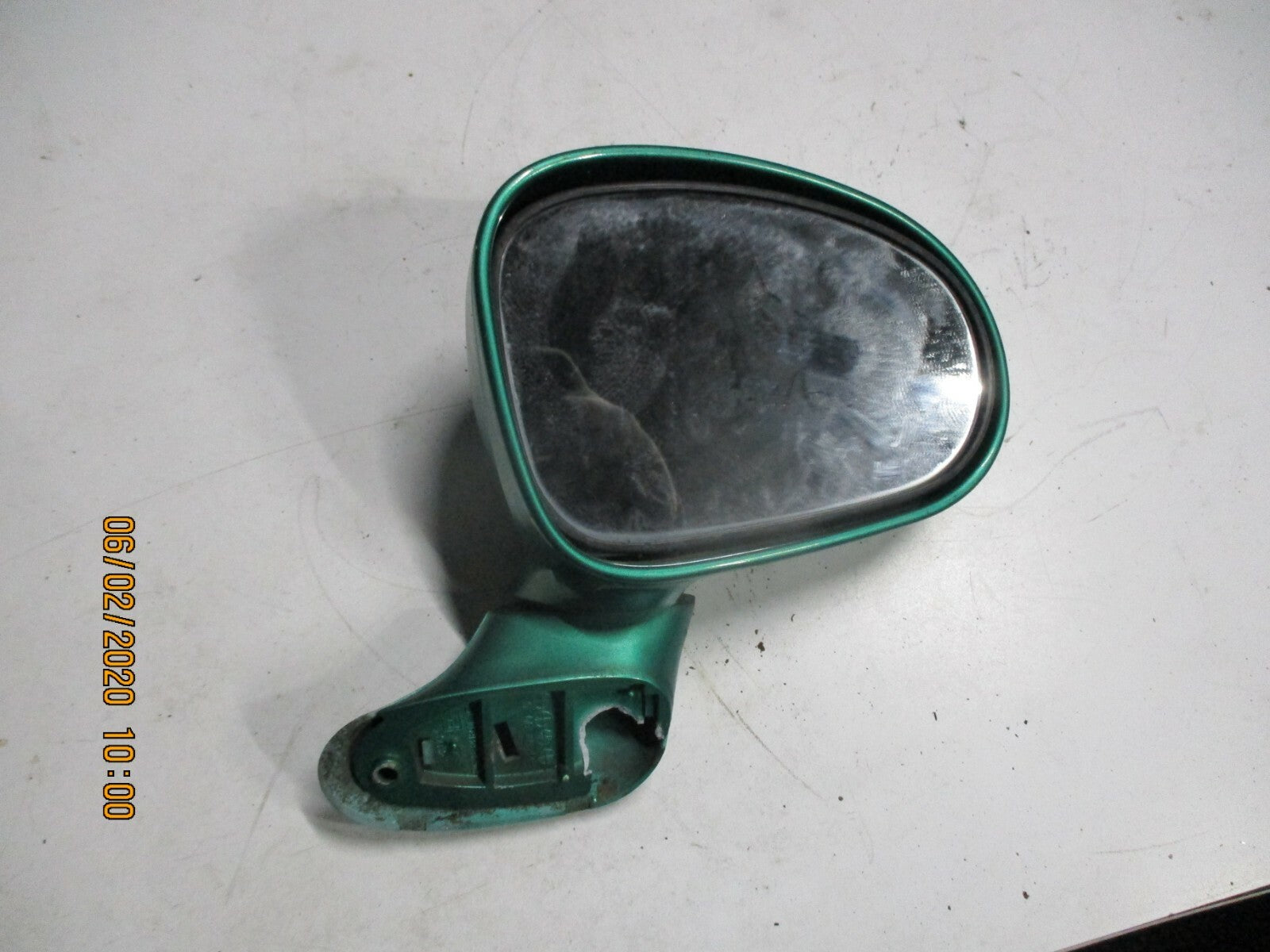 DAEWOO MATIZ 2004 OS DRIVER SIDE MANUAL DOOR WING MIRROR IN GREEN