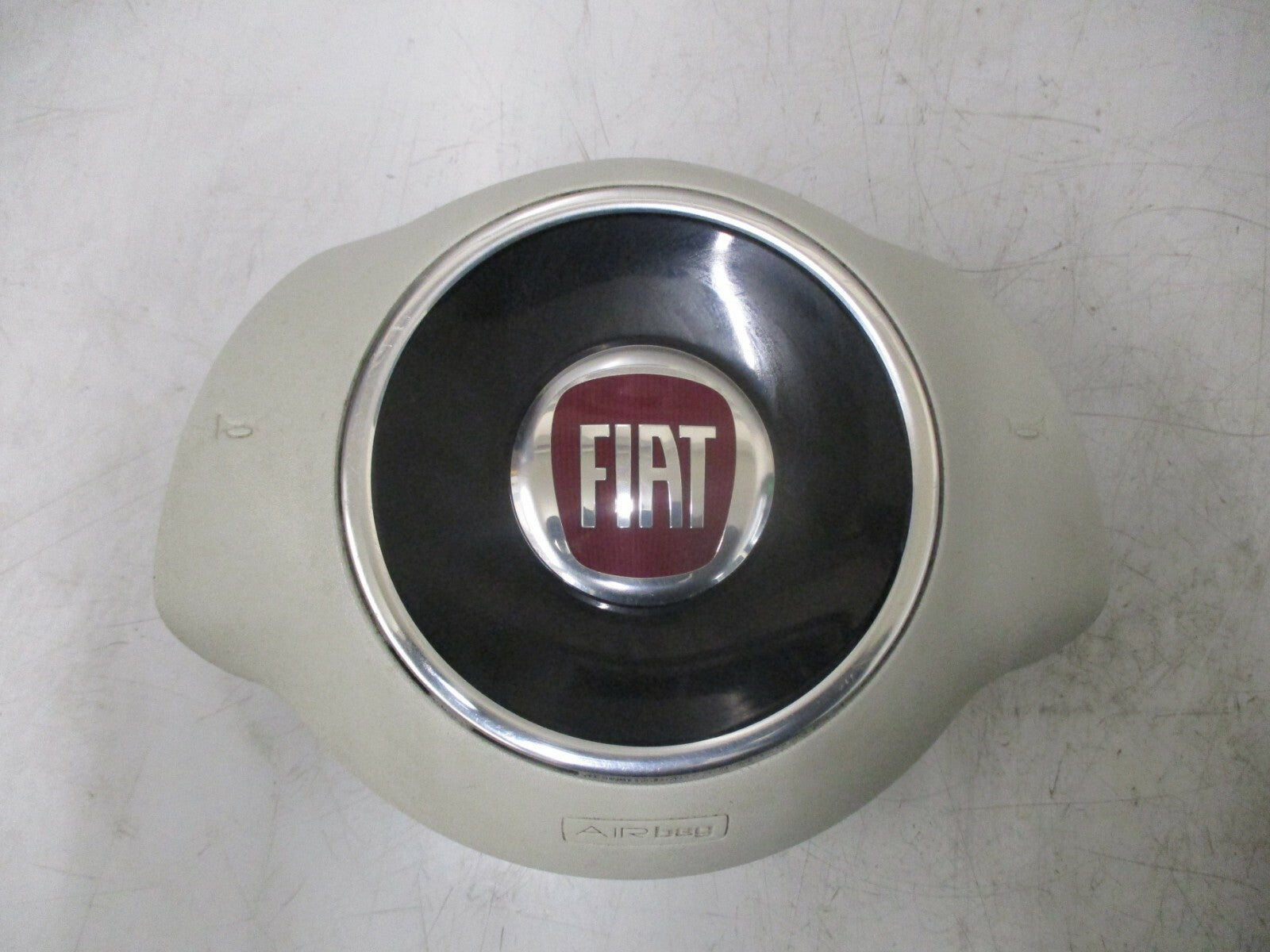 FIAT 500 2014 3 SPOKE CREAM LEATHER STEERING WHEEL AIRBAG UNIT ONLY 61924051C