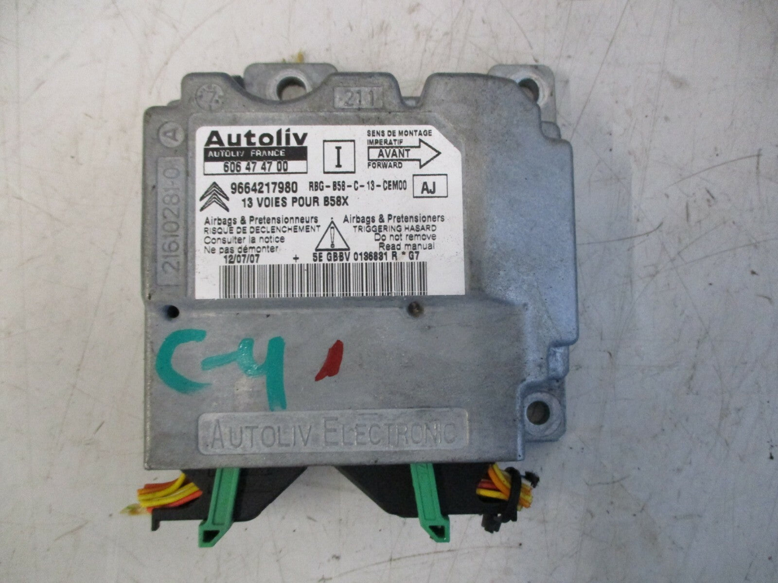 CITROEN C4 PICASSO 2008 AIRBAG AIR BAG SENSOR CONTROL UNIT 9664217980