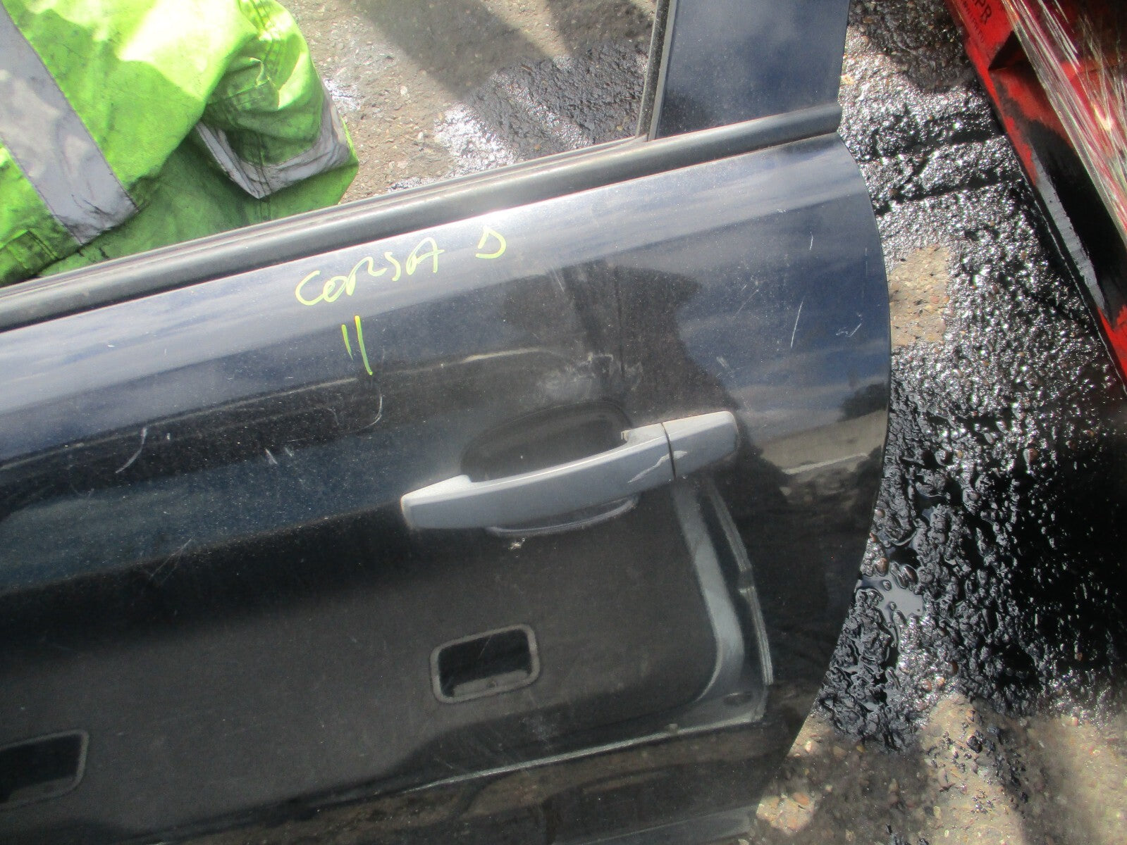 2012 VAUXHALL CORSA D 3 DOOR NS PASSENGER SIDE DOOR BLACK