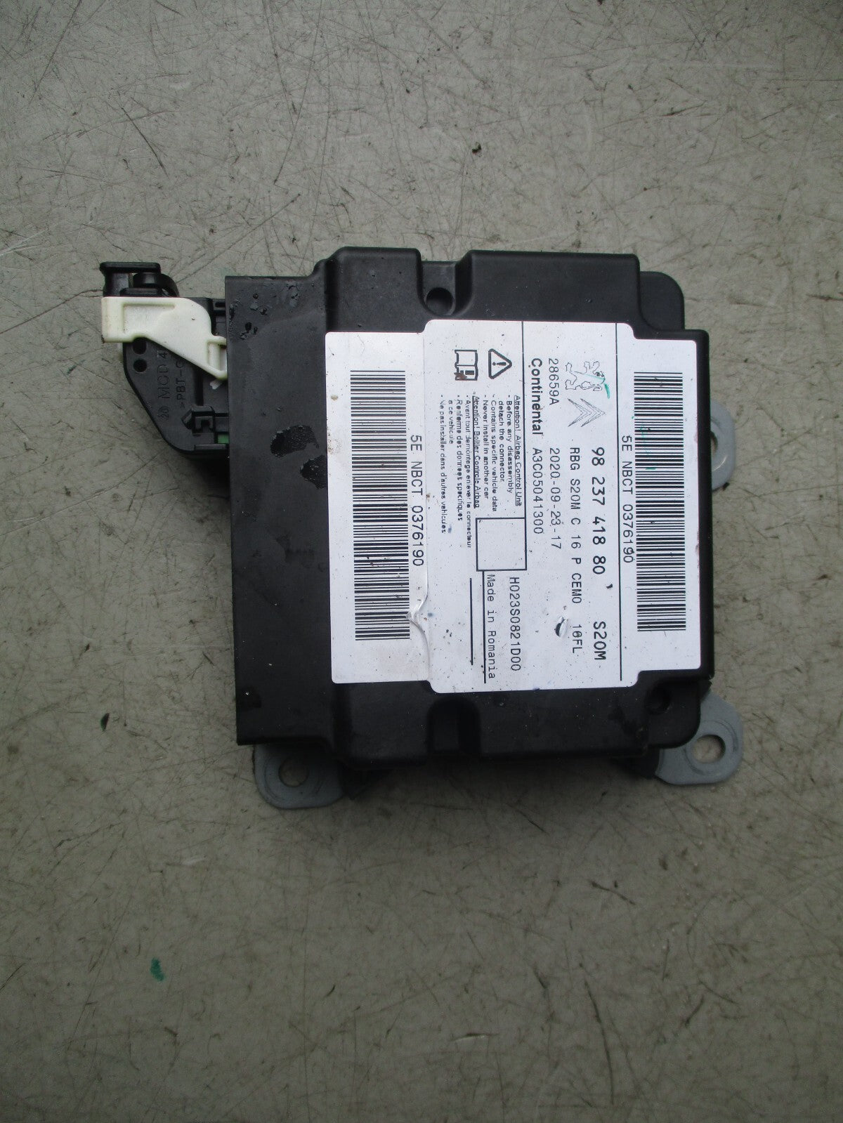 2020 CITROEN C5 AIRCROSS AIRBAG ECU CONTROL MODULE 9823741880