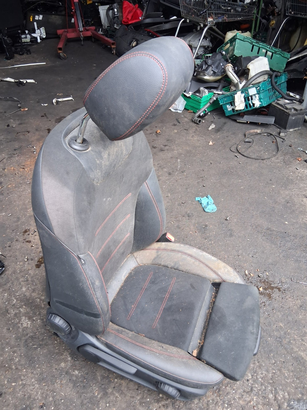 2021 MERCEDES A CLASS SALOON V177 OSF DRIVER FRONT SEAT RED STITCH LEATHER