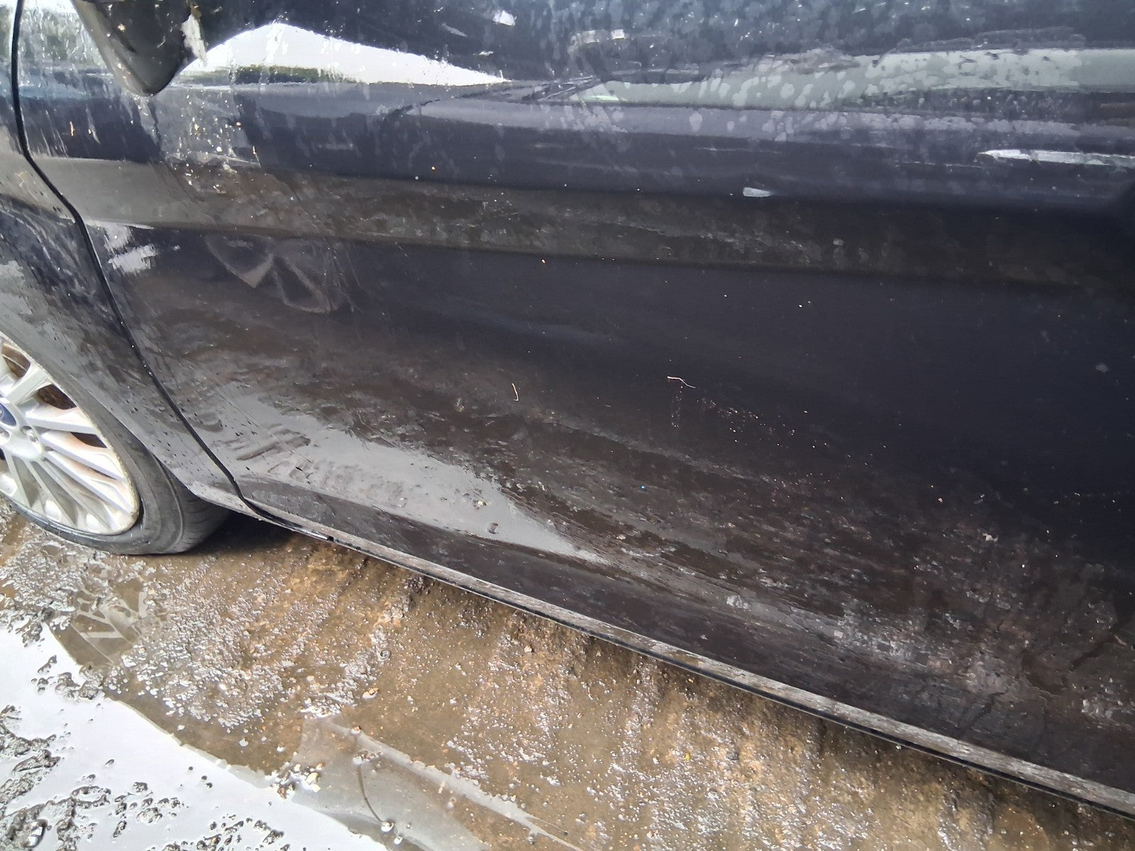 2014 FORD FIESTA MK7 NSF PASSENGER SIDE FRONT LEFT BARE DOOR PANTHER BLACK DC