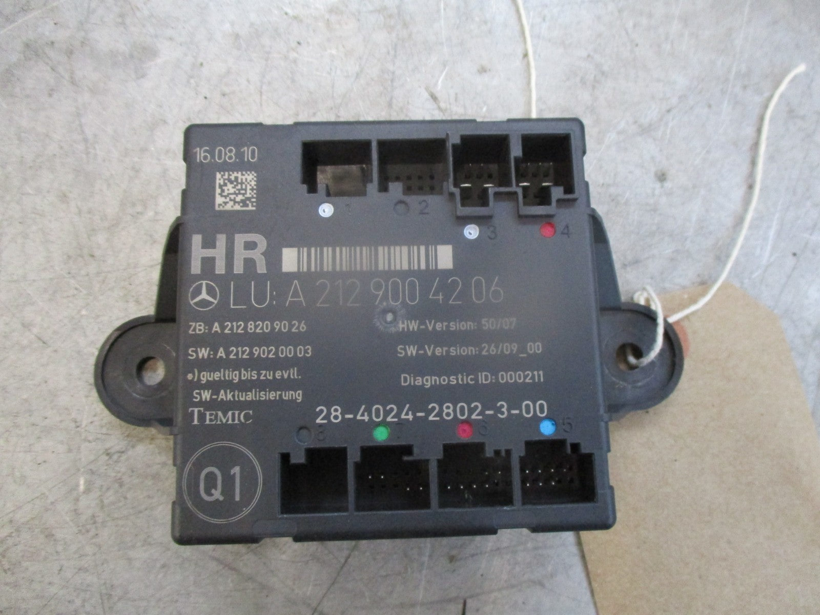 MERCEDES E CLASS W212 OSR DRIVER REAR DOOR CONTROL MODULE A2129004206
