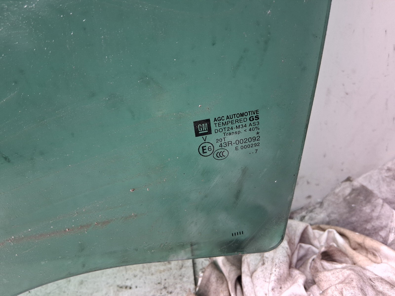 VAUXHALL ZAFIRA C 2016 NSR PASSENGER SIDE REAR LEFT WINDOW GLASS 43R002092