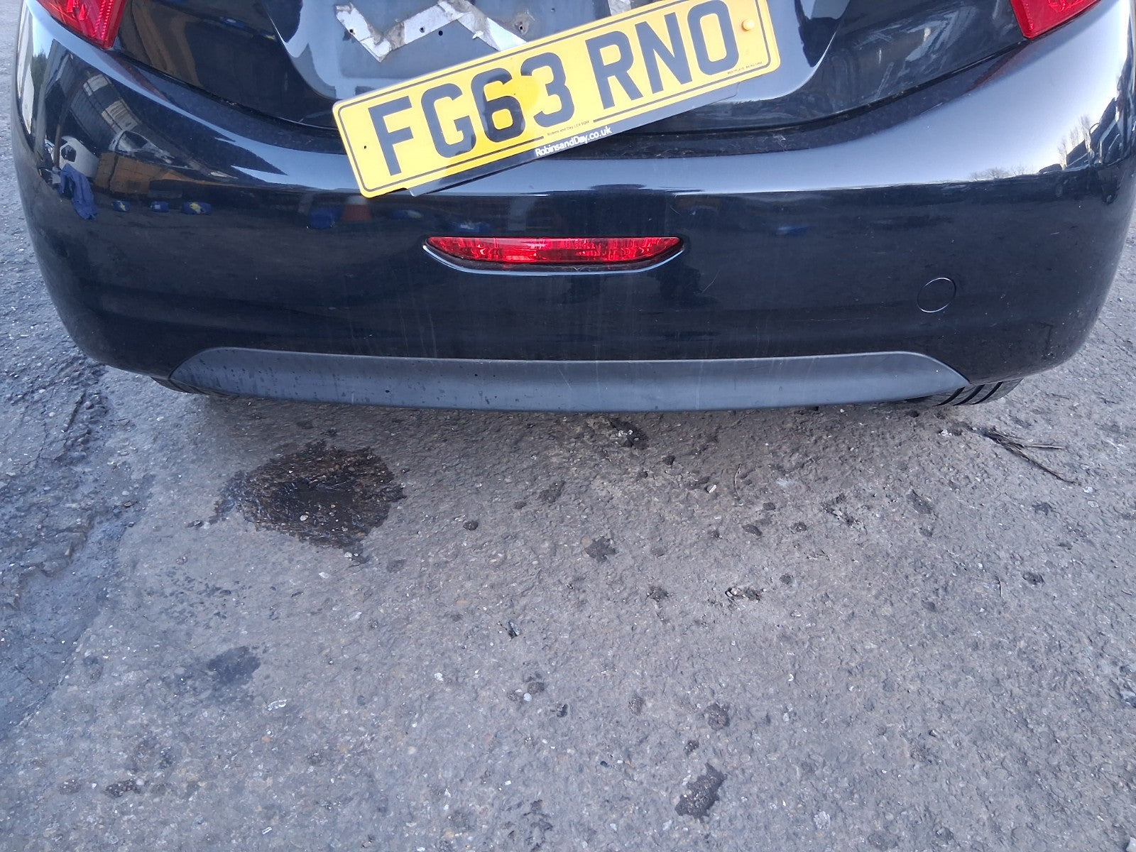 2014 PEUGEOT 208 COMPLETE REAR BUMPER PEARL BLACK KTV
