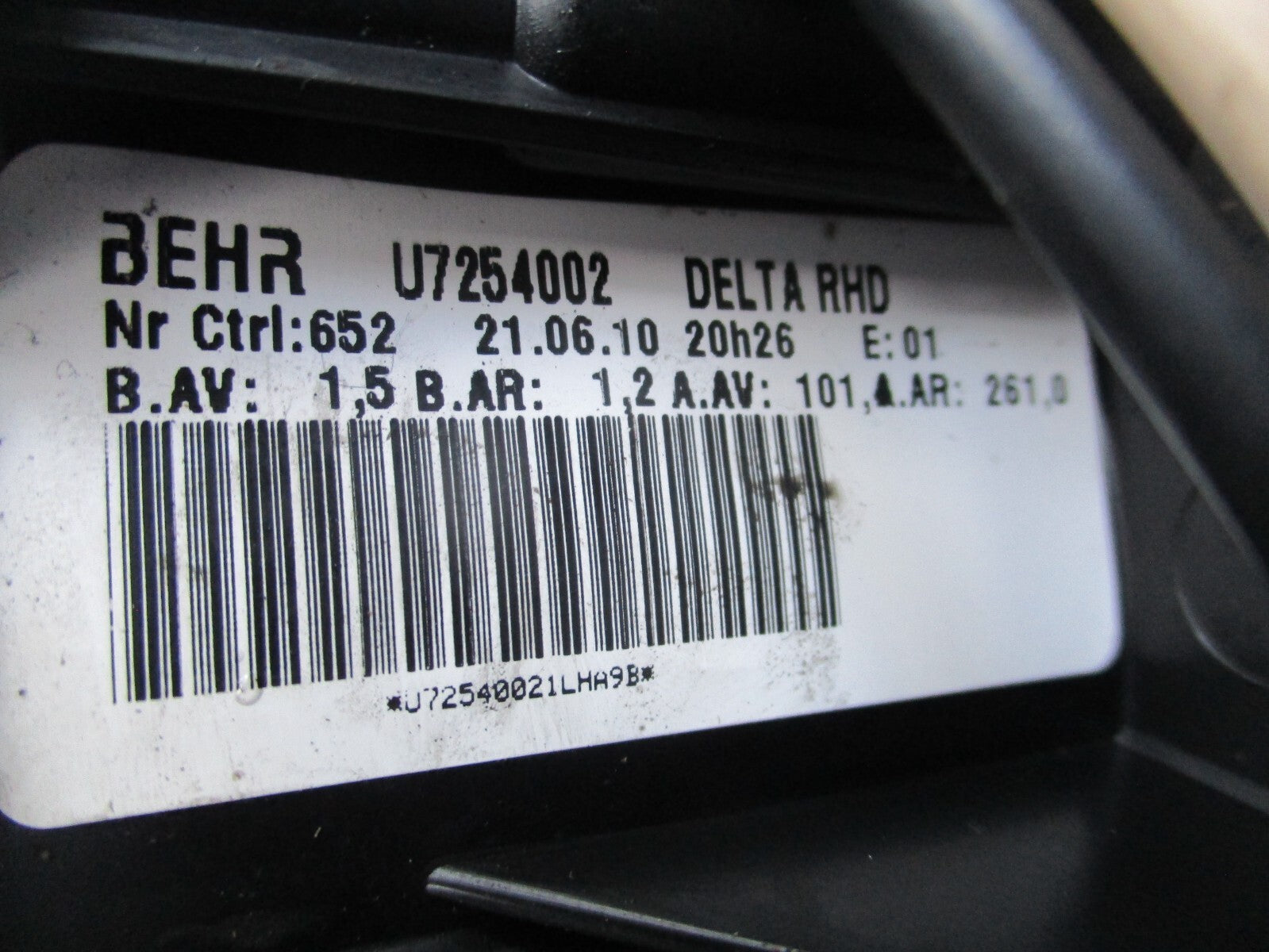 2010 VAUXHALL ASTRA J MK6 1.7 DIESEL HEATER BLOWER MOTOR U7254002