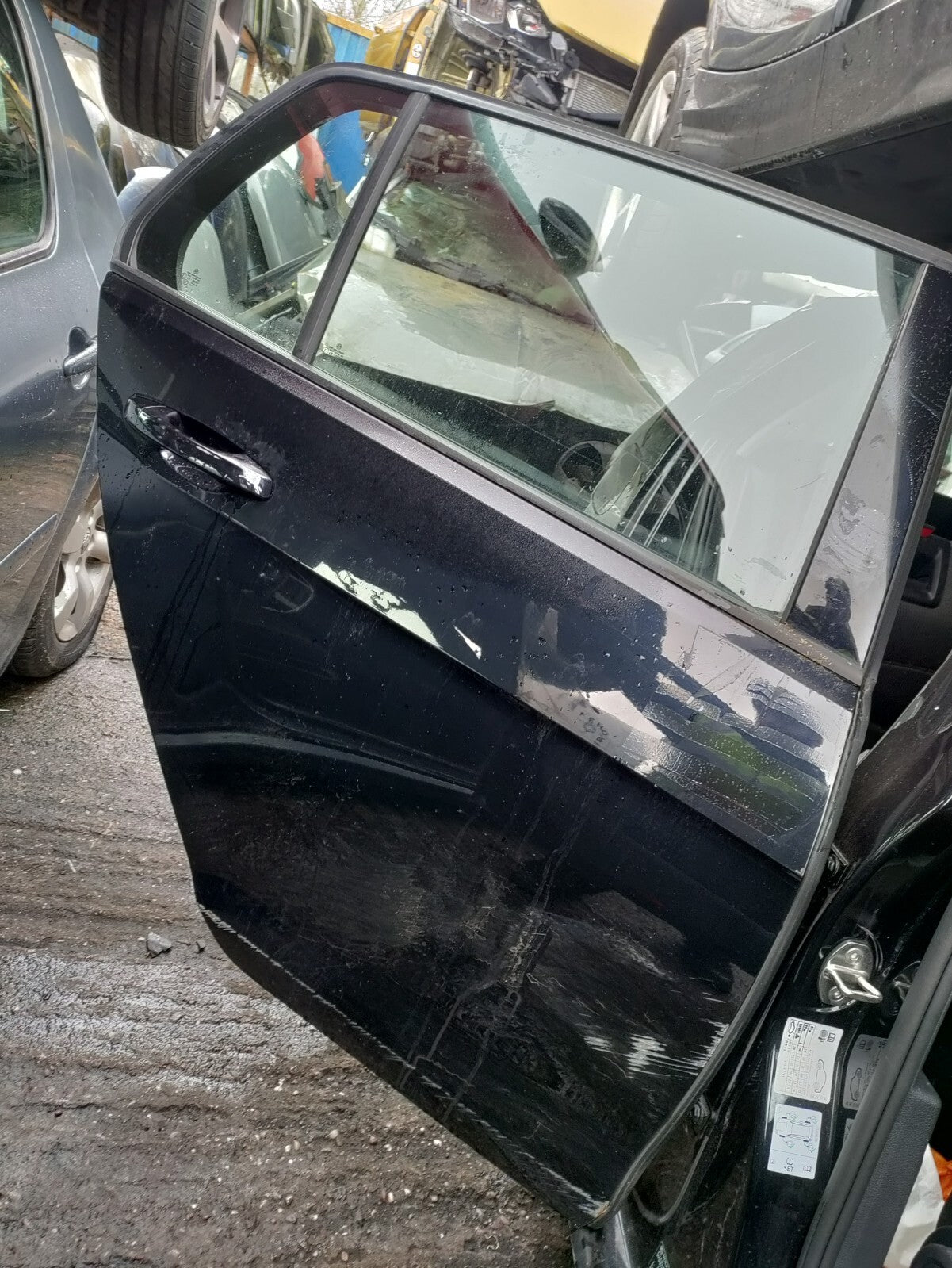 2017 VW VOLKSWAGEN GOLF MK7 OSR DRIVER SIDE REAR BARE DOOR DEEP BLACK MET C9X