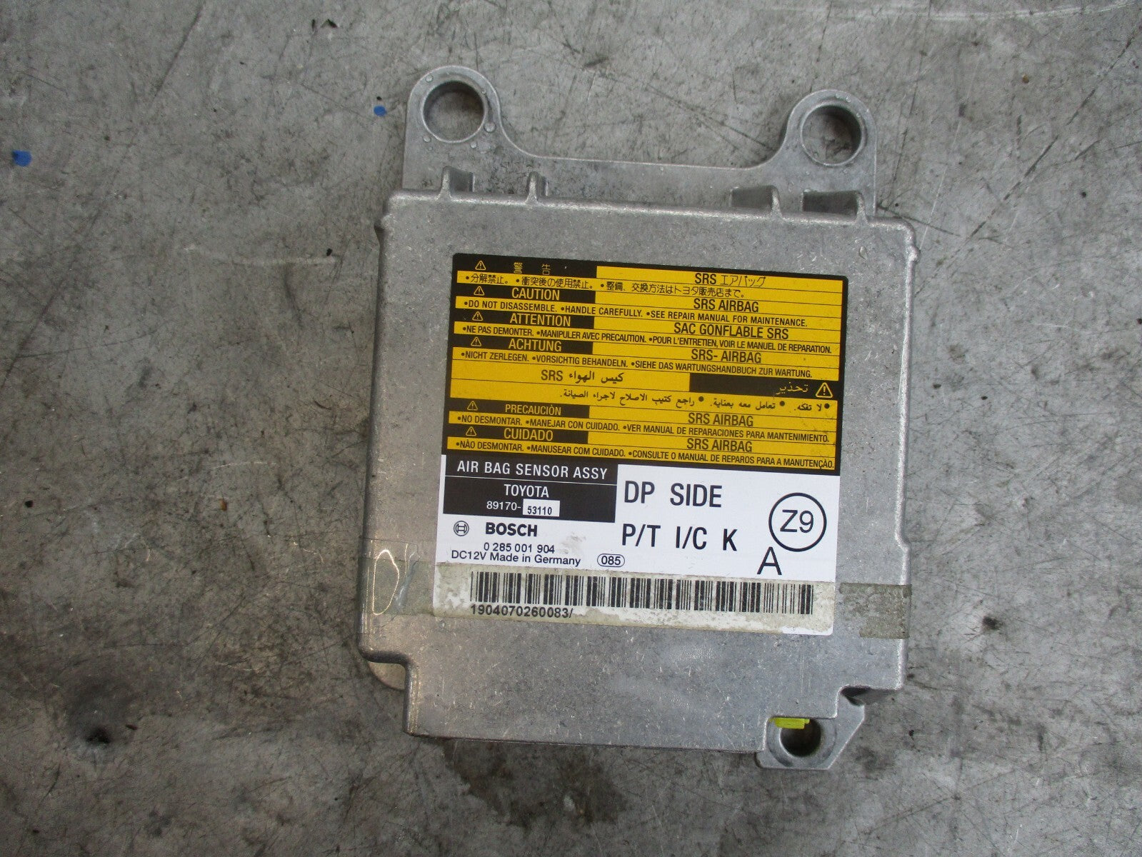 LEXUS IS XE20 AIRBAG CONTROL MODULE ECU 0285001904