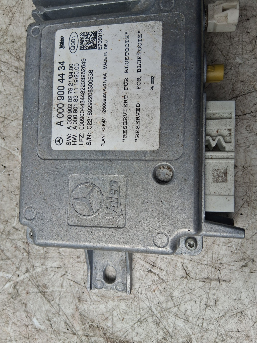 2019 MERCEDES BENZ SPRINTER W907 BLUETOOTH CONTROL MODULE A0009004434