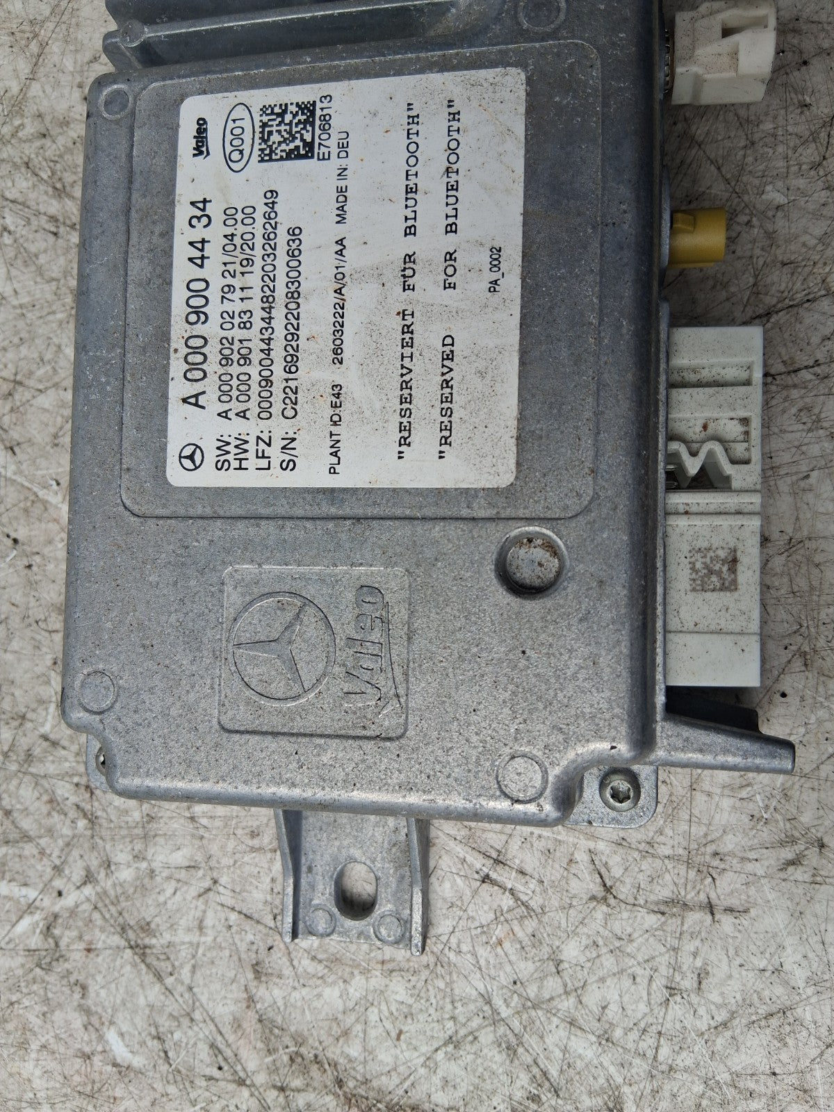 2019 MERCEDES BENZ SPRINTER W907 BLUETOOTH CONTROL MODULE A0009004434