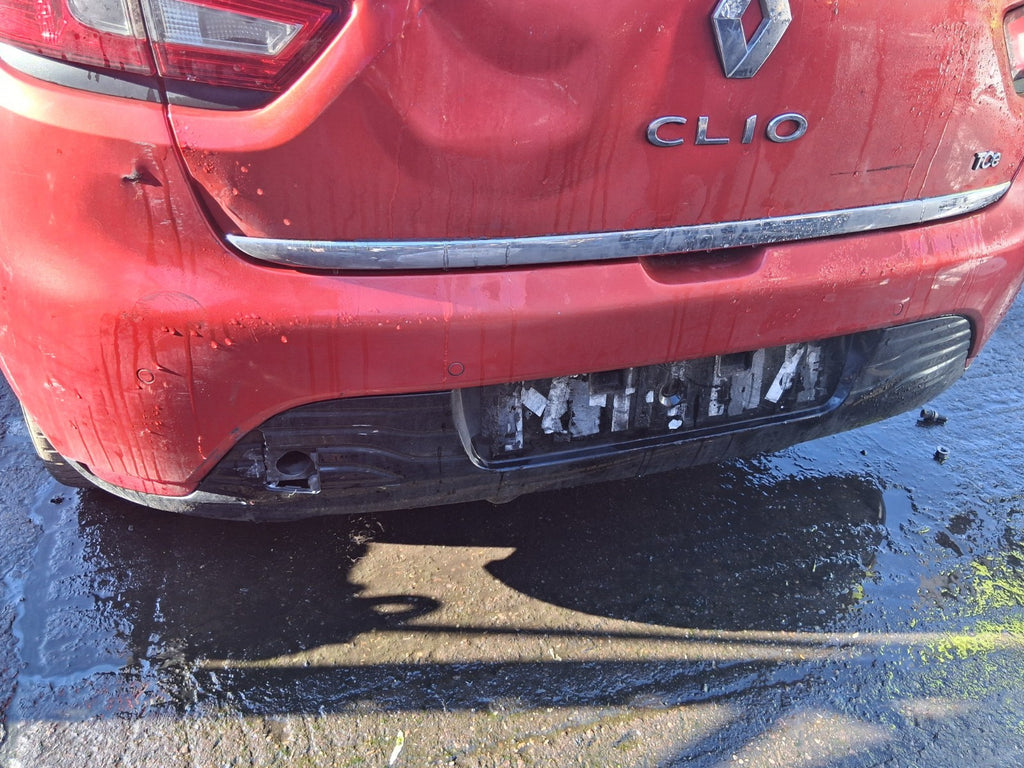 2013 RENAULT CLIO X98 MK4 COMPLETE REAR BUMPER WITH PDC SENSORS RED