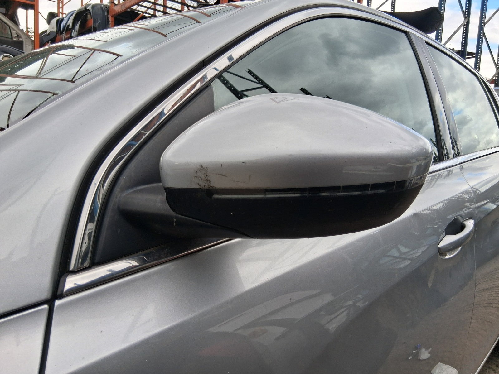 2014 PEUGEOT 308 MK2 NSF PASSENGER SIDE FRONT MANUALFOLD WING MIRROR SILVER EZR