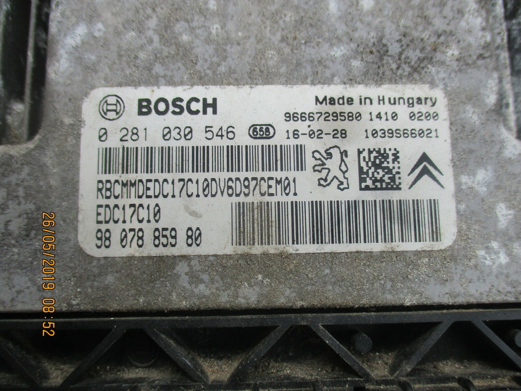 PEUGEOT EXPERT MK2 1.6 HDI ENGINE CONTROL UNIT ECU 9807885980