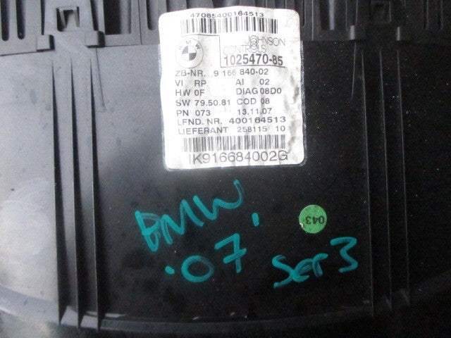 2007 BMW 3 SERIES SPEEDOMETER 10454219