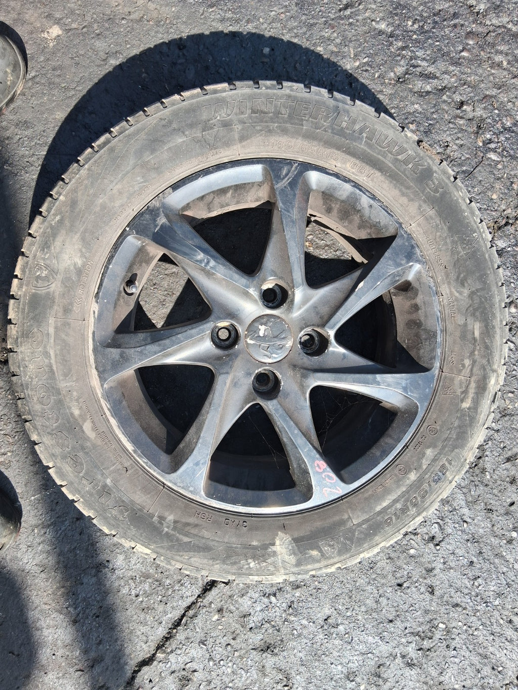 2012 PEUGEOT 208 15 INCH ALLOY WHEEL WITH TYRE 185/65R15
