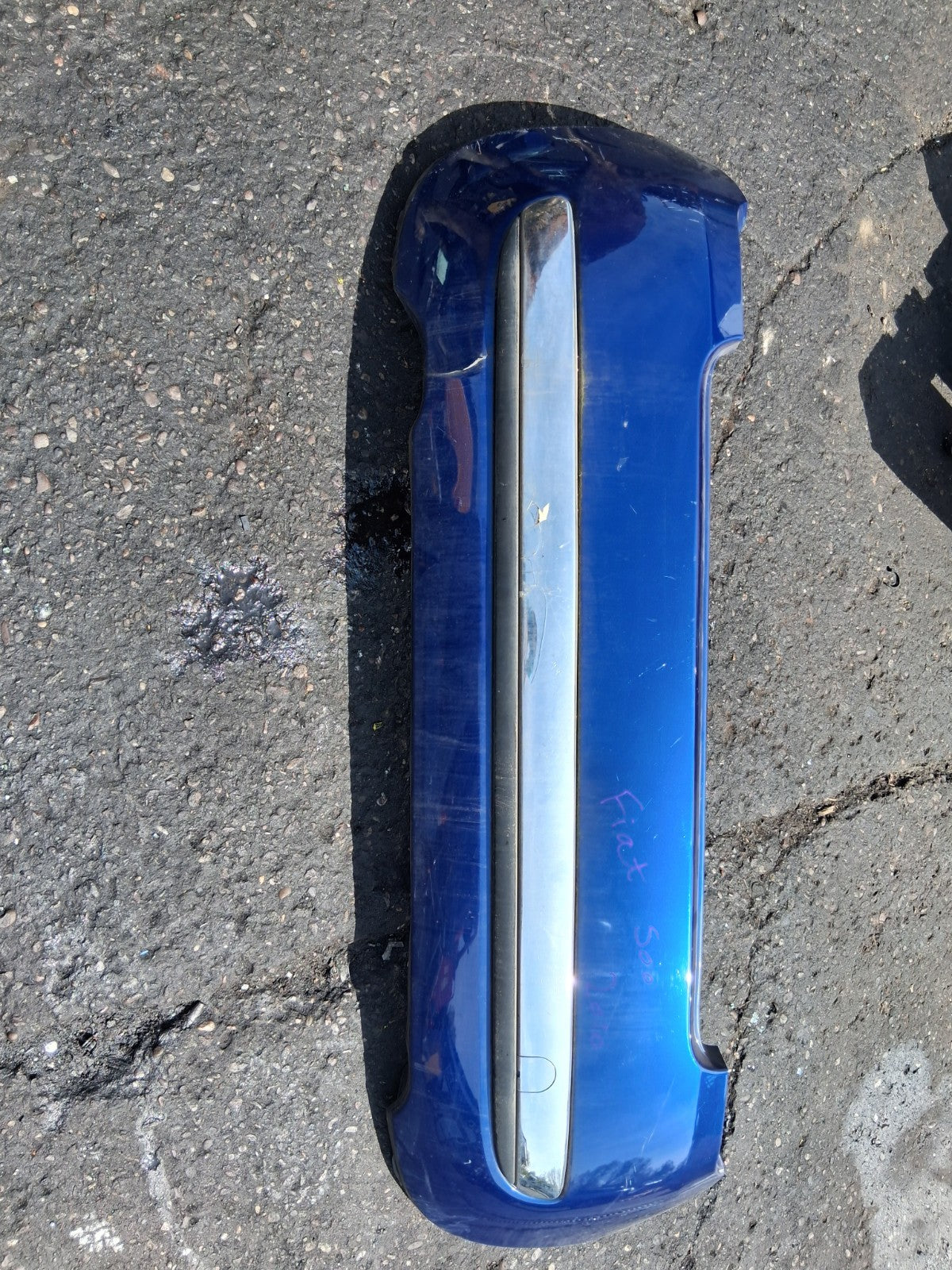 2010 FIAT 500 LOUNGE MK1 COMPLETE REAR BUMPER BLUE MAGNETICO 599/A