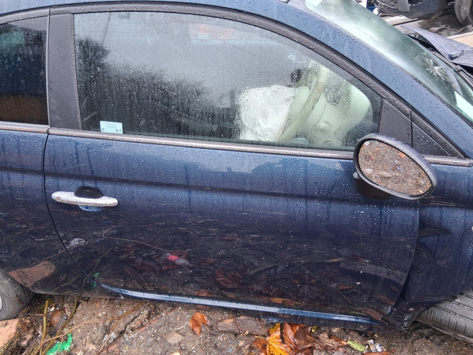 2023 FIAT 500 MHEV OSF DRIVER SIDE FRONT RIGHT BARE DOOR EPIC BLUE PEARL 687/B