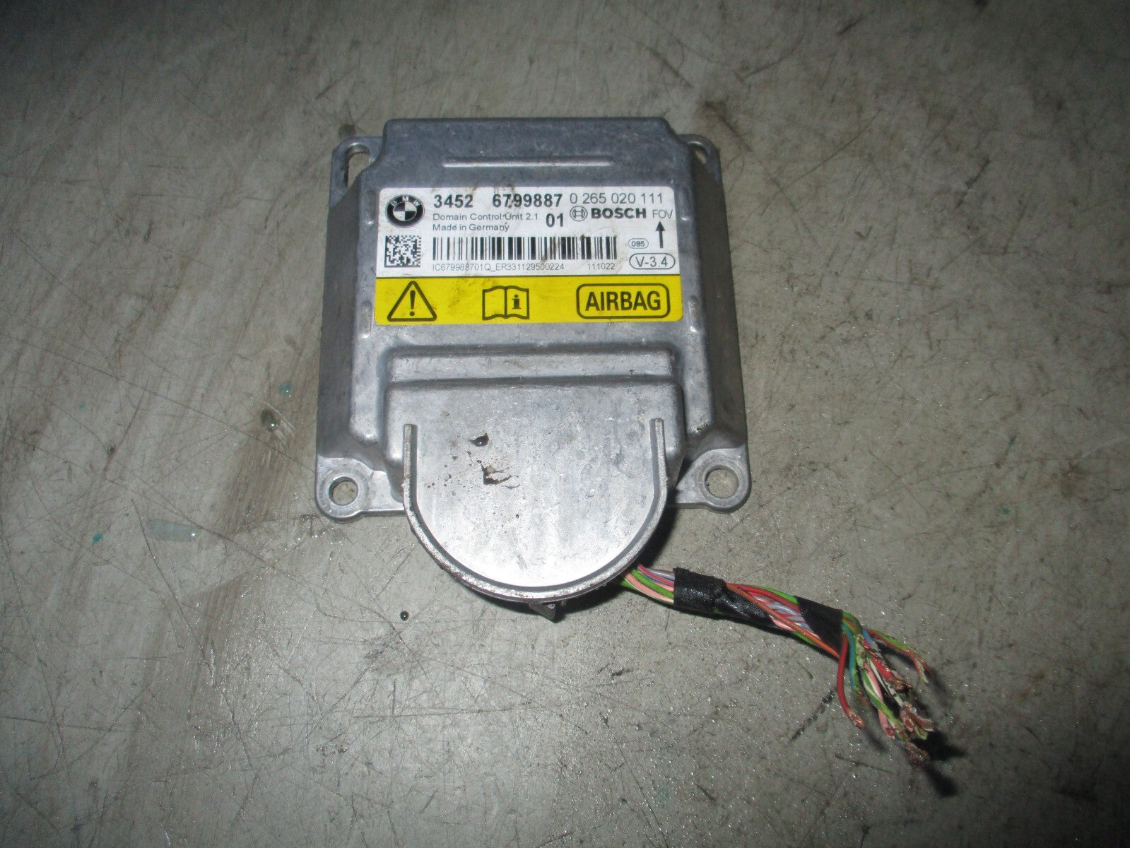 BMW 5 SERIES 2011 F10 AIRBAG CONTROL MODULE ECU 6799887