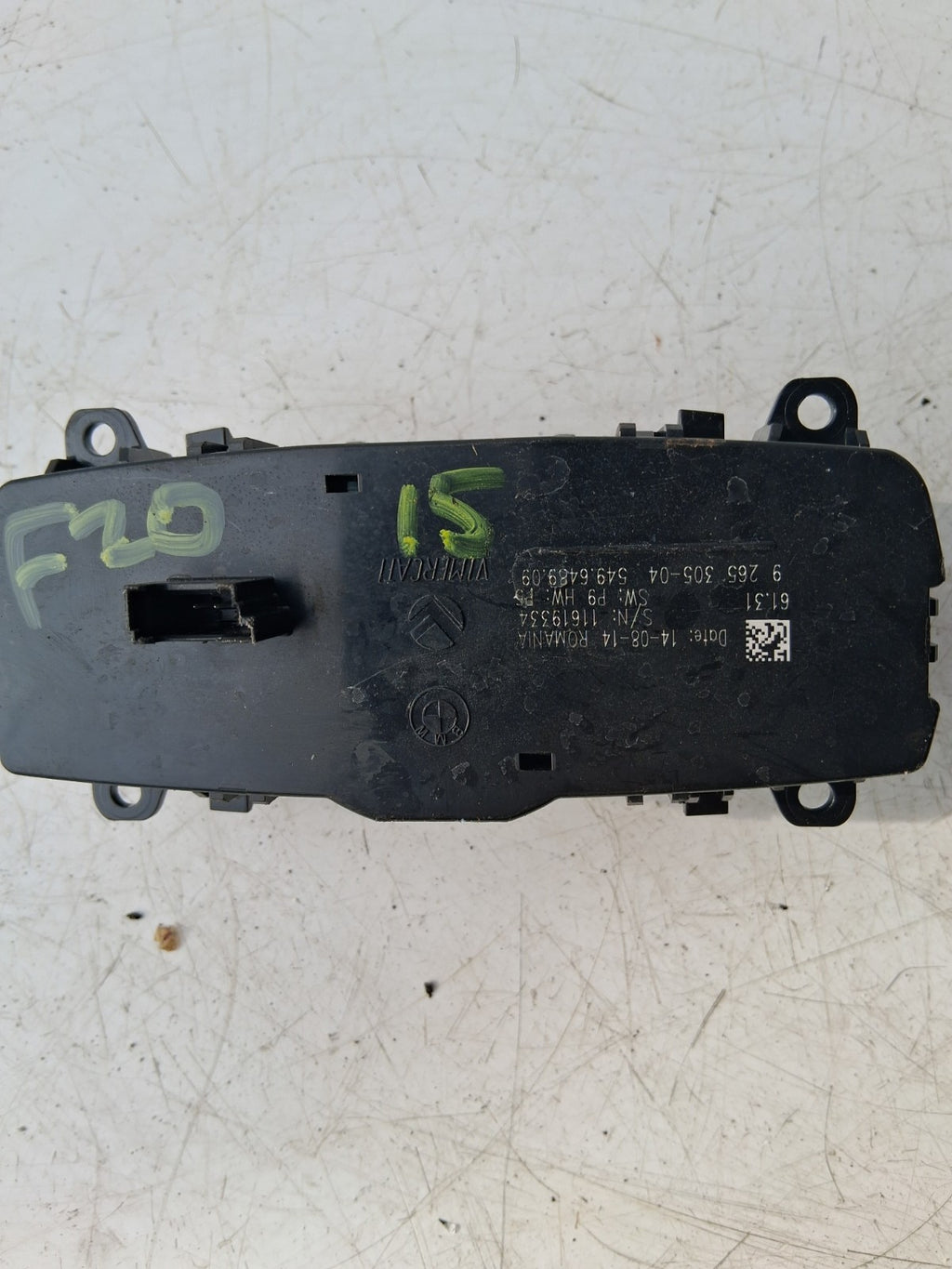BMW 1 SERIES F20 2015 HEADLIGHT ADJUSTER CONTROL SWITCH PANEL 926530504