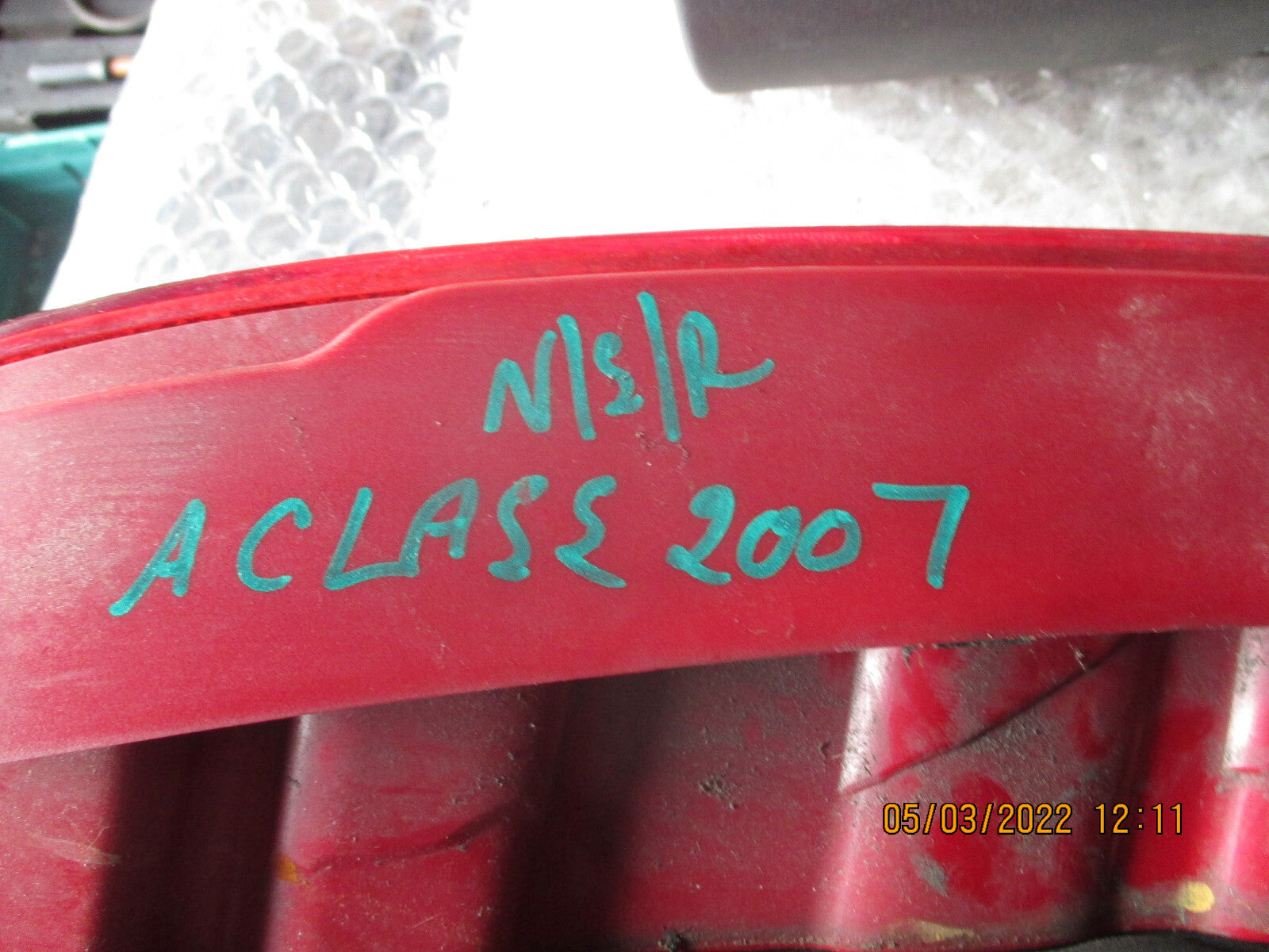 MERCEDES-BENZ A-CLASS 2007 MK2 W169 NSR REAR PASSENGER SIDE TAIL LIGHT