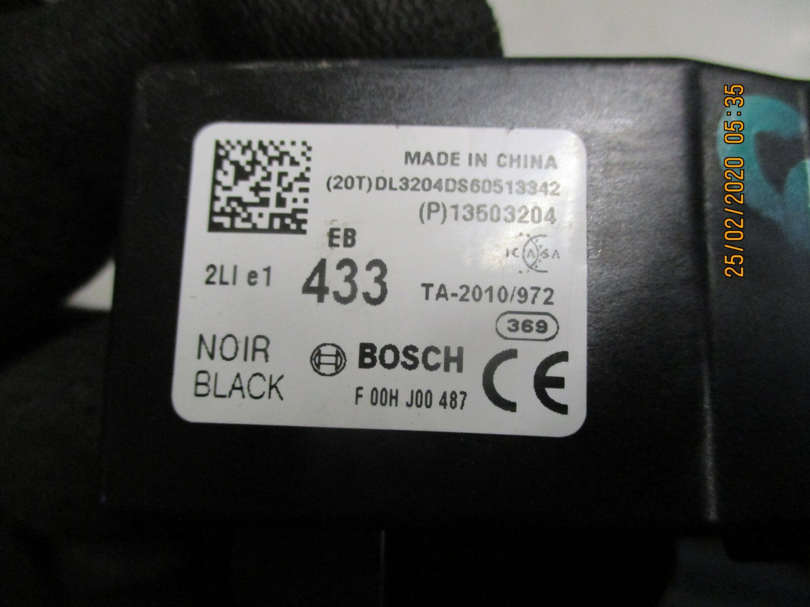 VAUXHALL CORSA E 2016 REMOTE CENTRAL LOCKING MODULE UNIT F00HJ00487 13503204