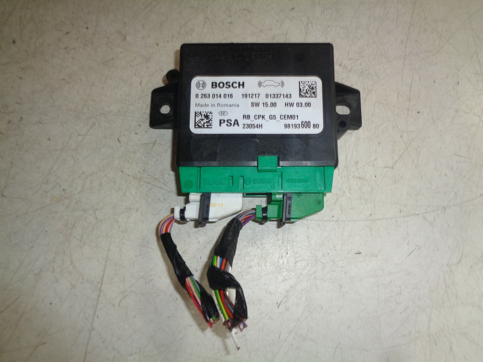 CITROEN C5 AIRCROSS 2019 PARKING SENSOR CONTROL MODULE 9819360080