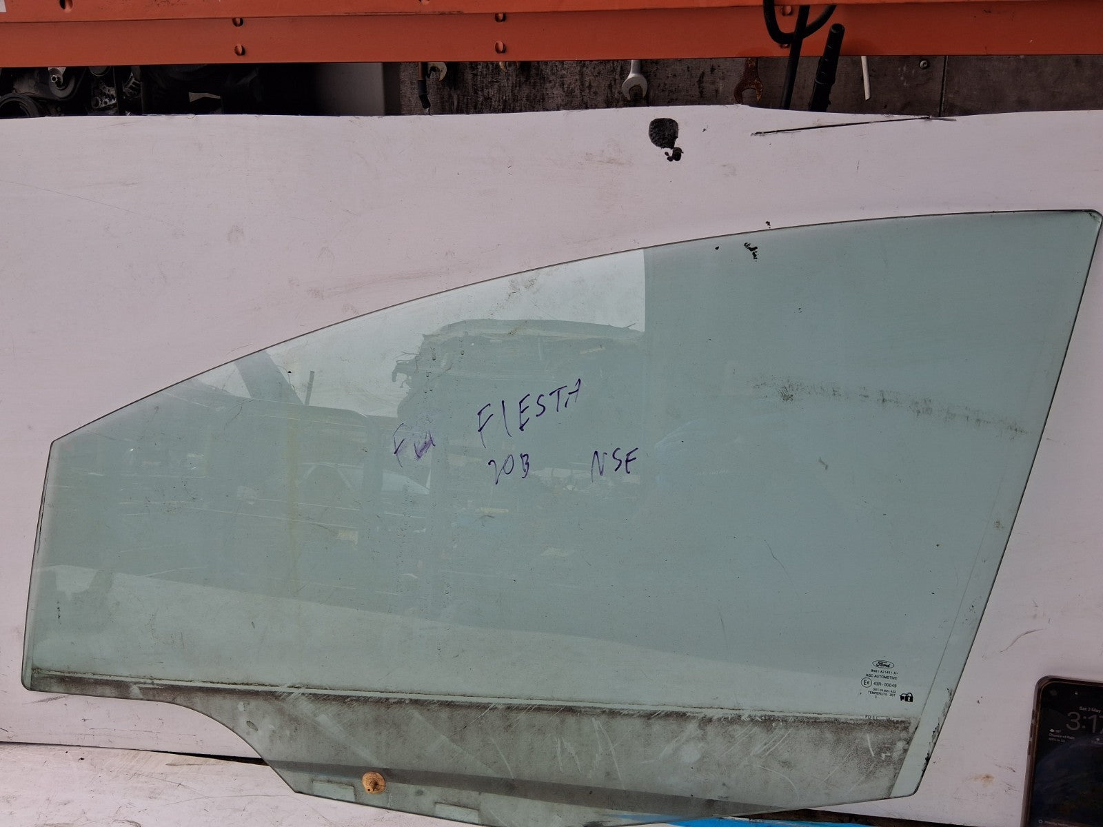 2014 FORD FIESTA MK7 NSF PASSENGER SIDE FRONT LEFT WINDOW GLASS