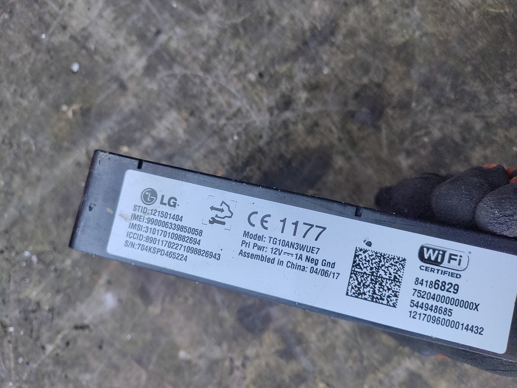 VAUXHALL ZAFIRA C MK3 2017 WIFI HOTSPOT CONTROL MODULE UNIT 84186829