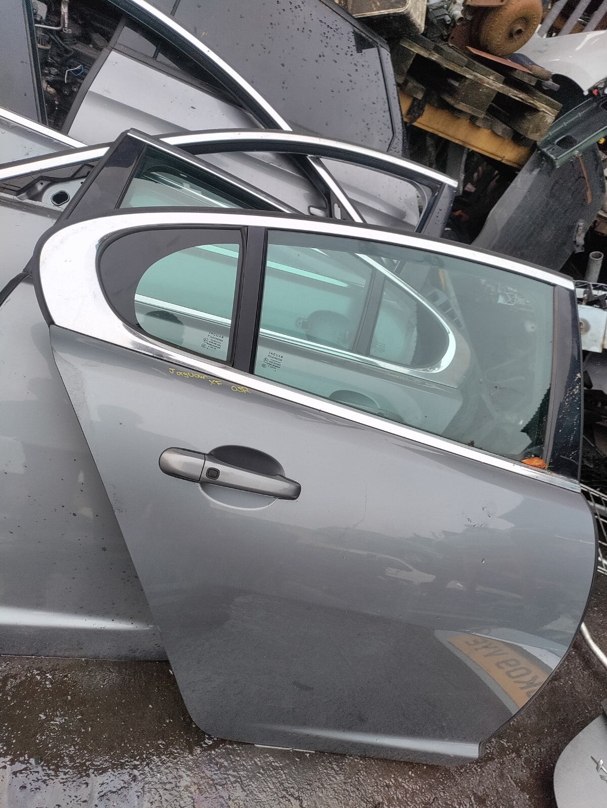 2009 JAGUAR XF X250 OSR DRIVER SIDE REAR COMPLETE DOOR SILVER
