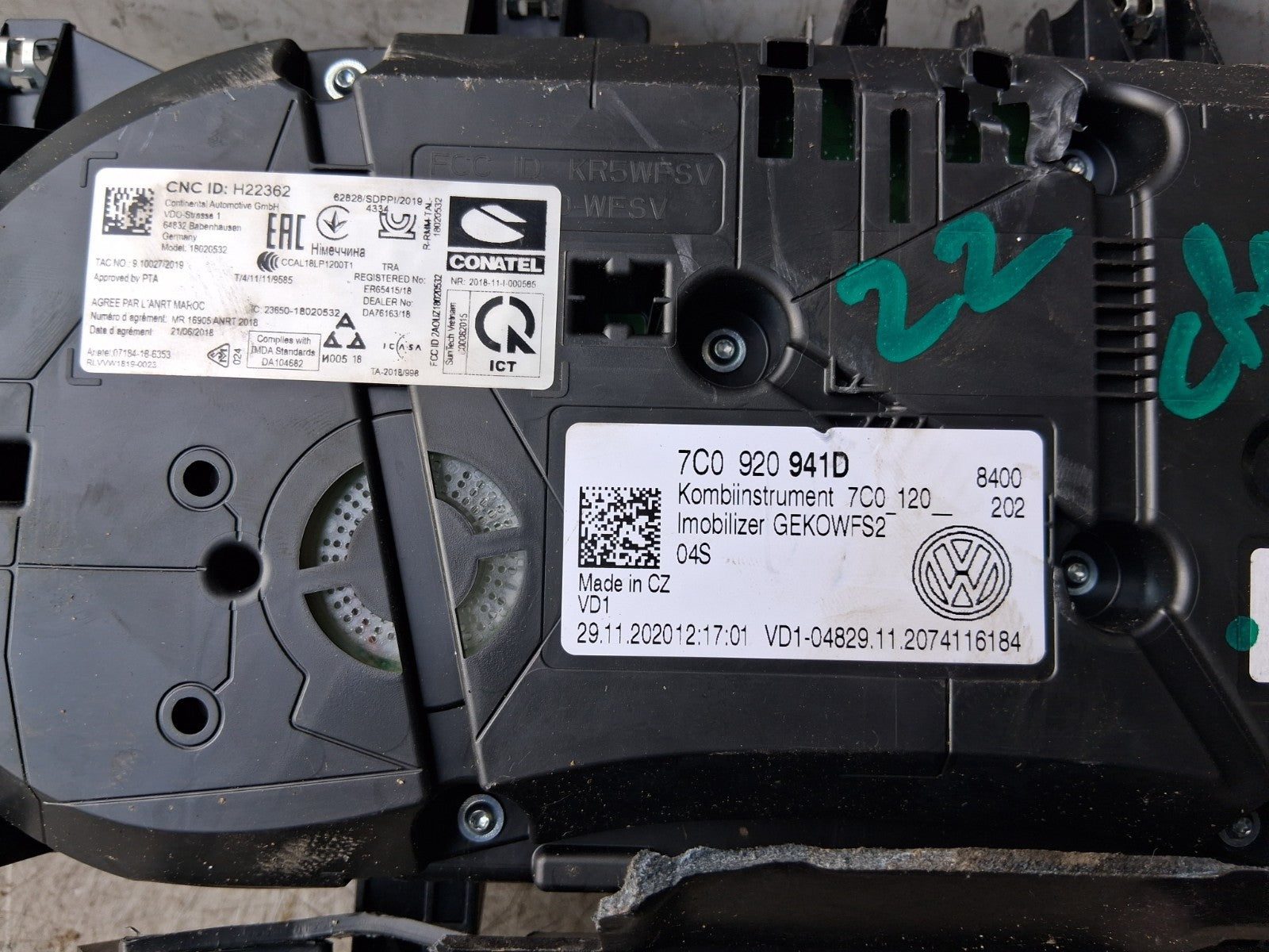 2022 VOLKSWAGEN CRAFTER MK2 2.0 DIESEL SPEEDOMETER INSTRUMENT CLUSTER 7C0920941D