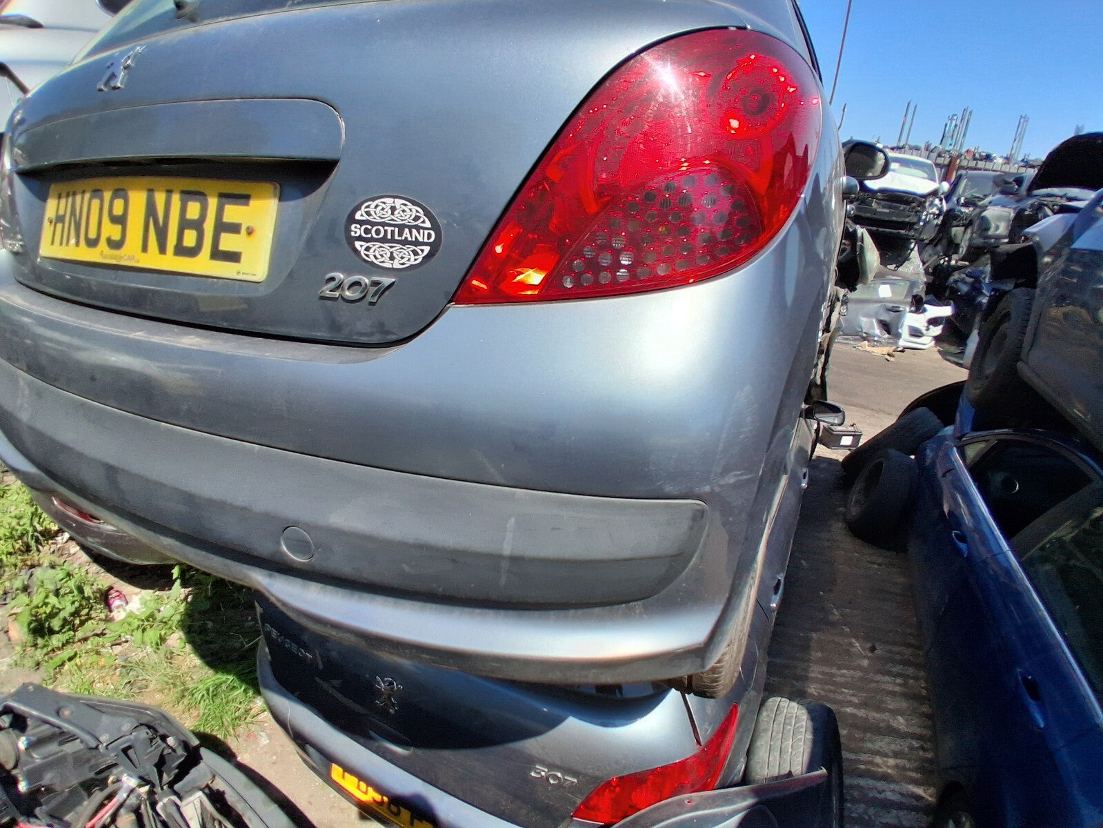 2009 PEUGEOT 207 PRE FACELIFT REAR COMPLETE BUMPER GRIS THORIUM METALLIC KTHC