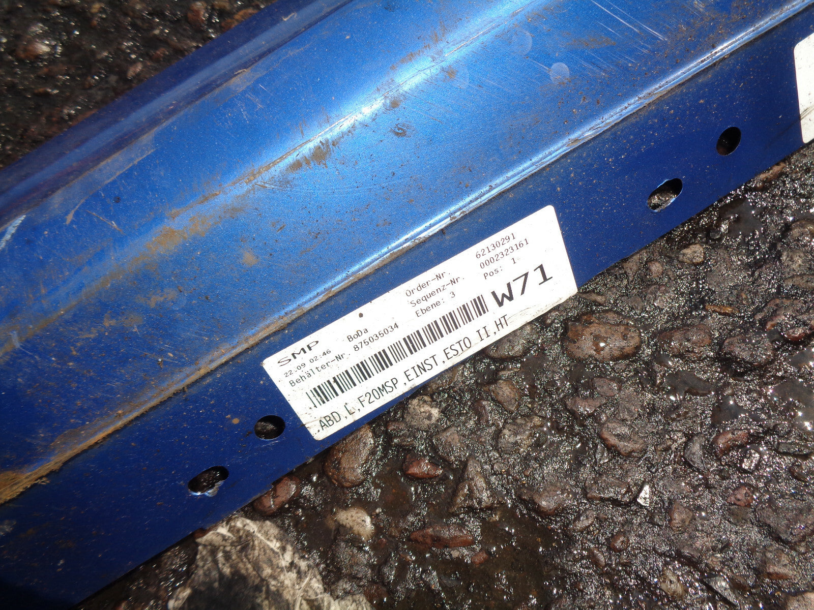 BMW 1 SERIES F20 2019 LCI FACELIFT NSR PASSENGER SIDE SKIRT VALANCE BLUE