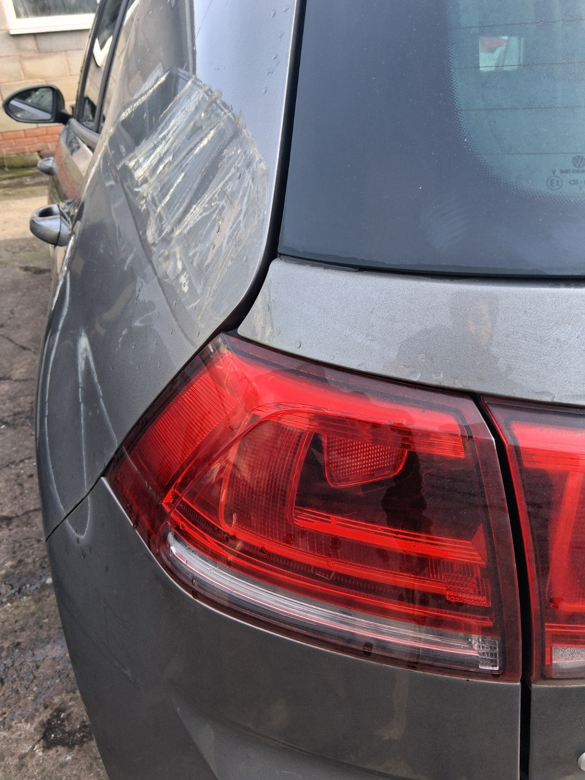 2016 VOLKSWAGEN GOLF MK7 NSR PASSENGER SIDE REAR LEFT OUTER TAIL LIGHT